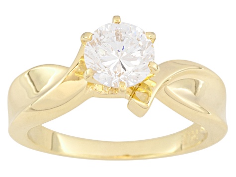 Cubic Zirconia 18k Yellow Gold Over Silver Ring