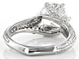 Cubic Zirconia Rhodium Over Sterling Silver Ring 5.53ctw