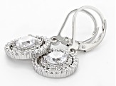 Cubic Zirconia Rhodium Over Sterling Silver Earrings 3.32ctw