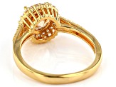 Brown Cubic Zirconia 18k Yellow Gold Over Silver Ring 3.86ctw