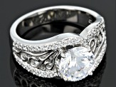 Cubic Zirconia Sterling Silver Ring 4.04ctw
