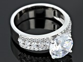 Cubic Zirconia Rhodium Over Sterling Silver Ring 5.70ctw