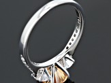 Champagne And White Cubic Zirconia Rhodium Over Sterling Silver Ring 3.88ctw