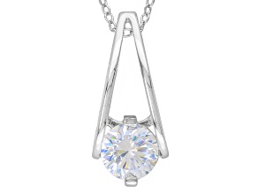 Cubic Zirconia Rhodium Over Sterling Silver Pendant With Chain 1.43ctw