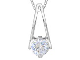 Cubic Zirconia Rhodium Over Sterling Silver Pendant With Chain 1.43ctw