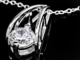 Cubic Zirconia Rhodium Over Sterling Silver Pendant With Chain 1.43ctw