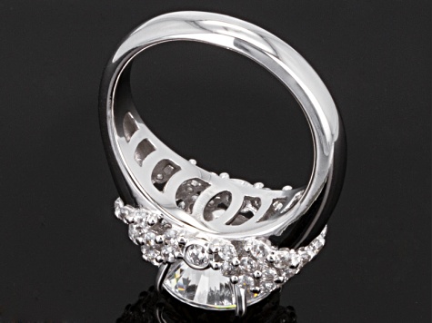 White Cubic Zirconia Rhodium Over Sterling Silver Ring 7.38ctw