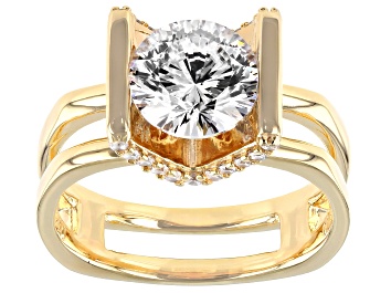 Picture of Cubic Zirconia 18k Yellow Gold Over Over Sterling Silver Ring 3.60ctw