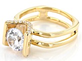 Cubic Zirconia 18k Yellow Gold Over Over Sterling Silver Ring 3.60ctw