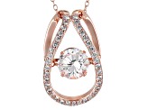 White Cubic Zirconia 18k Rose Gold Over Sterling Silver Pendant With Chain 2.71ctw