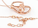 White Cubic Zirconia 18k Rose Gold Over Sterling Silver Pendant With Chain 2.71ctw