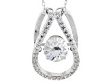 Cubic Zirconia Rhodium Over Sterling Silver Pendant With Chain 2.71ctw
