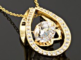 Cubic Zirconia 18k Yellow Gold Over Sterling Silver Pendant With Chain 2.71ctw