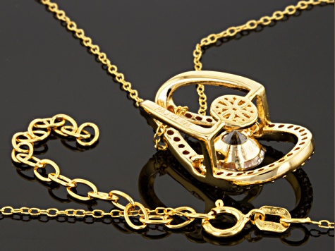 Brilliance Fine Jewelry 10K Yellow Gold Cubic Zirconia Cross on 18 Gold  Filled Chain Pendant 