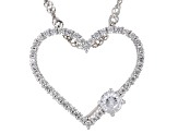 Cubic Zirconia Rhodium Over Silver Pendant With Chain 1.03ctw