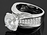 Cubic Zirconia Rhodium Over Sterling Silver Ring 7.16ctw
