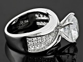 Cubic Zirconia Rhodium Over Sterling Silver Ring 7.16ctw