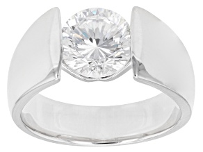 Cubic Zirconia Rhodium Over Sterling Silver Ring 3.15ctw