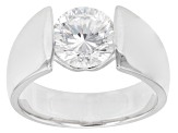 Cubic Zirconia Rhodium Over Sterling Silver Ring 3.15ctw