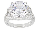 White Cubic Zirconia Rhodium Over Sterling Silver Ring 12.39ctw