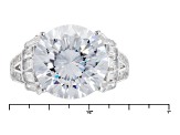 White Cubic Zirconia Rhodium Over Sterling Silver Ring 12.39ctw