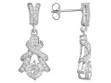 Cubic Zirconia Rhodium Over Sterling Silver Earrings 3.53ctw