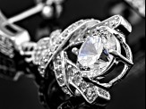 Cubic Zirconia Rhodium Over Sterling Silver Earrings 3.53ctw
