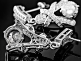 Cubic Zirconia Rhodium Over Sterling Silver Earrings 3.53ctw