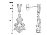 Cubic Zirconia Rhodium Over Sterling Silver Earrings 3.53ctw