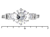 Cubic Zirconia Rhodium Over Sterling Silver Ring With Band 4.54ctw (2.82ctw DEW)