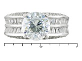 White Cubic Zirconia Rhodium Over Silver Ring 6.87ctw