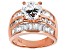 White Cubic Zirconia 18k Rose Gold Over Sterling Silver Ring 9.21ctw