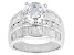 White Cubic Zirconia Rhodium Over Sterling Silver Ring 9.21ctw