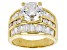 White Cubic Zirconia 18k Yellow Gold Over Sterling Silver Ring 9.21ctw