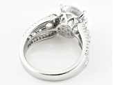 Cubic Zirconia Rhodium Over Sterling Silver Ring 7.72ctw (4.83ctw DEW)