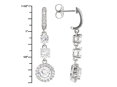Cubic Zirconia Silver Earrings 8.91ctw (3.34ctw DEW)
