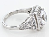 Cubic Zirconia Rhodium Over Sterling Silver Ring 6.10ctw (3.65ctw DEW)