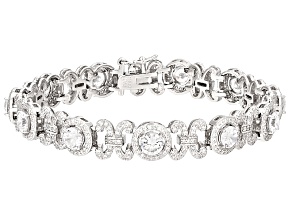 Cubic Zirconia Rhodium Over Sterling Silver Bracelet 11.79ctw (7.48ctw DEW)