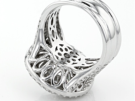 Cubic Zirconia Silver Ring 9.65ctw (6.09ctw DEW)