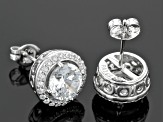 Cubic Zirconia Silver Earrings 4.98ctw (3.00ctw DEW)