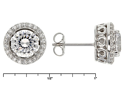 Cubic Zirconia Silver Earrings 4.98ctw (3.00ctw DEW)