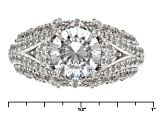 Cubic Zirconia Rhodium Over Sterling Silver Ring 5.52ctw (3.42ctw DEW)