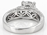 White Cubic Zirconia Rhodium Over Sterling Silver Ring 4.42ctw