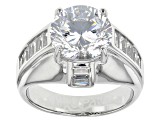 White Cubic Zirconia Rhodium Over Sterling Silver Ring 7.83ctw