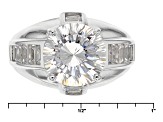 White Cubic Zirconia Rhodium Over Sterling Silver Ring 7.83ctw