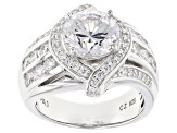 White Cubic Zirconia Rhodium Over Sterling Silver Ring 6.40ctw