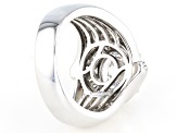 White Cubic Zirconia Rhodium Over Sterling Silver Ring 6.40ctw