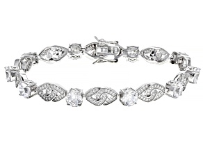 White Cubic Zirconia Rhodium Over Sterling Silver Bracelet 16.00ctw