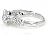 White Cubic Zirconia Rhodium Over Sterling Silver Ring 5.02ctw