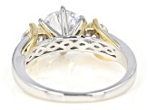 White Cubic Zirconia Rhodium And 18K Yellow Gold Over Sterling Silver Ring 4.56ctw